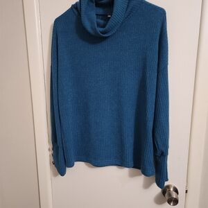 Women's Blue Turtleneck Sweater